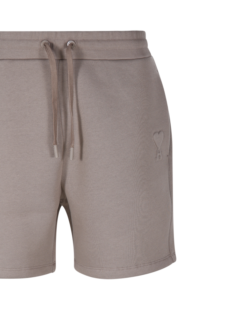 Ami Alexandre Mattiussi Ami Paris Logo Embossed Drawstring Shorts In Gray