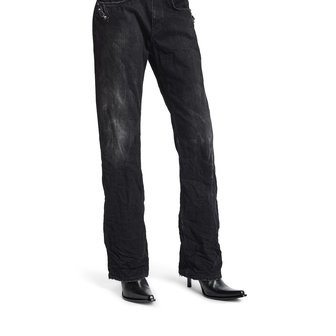 Balenciaga City Calfskin Heeled Ankle Boots In Black