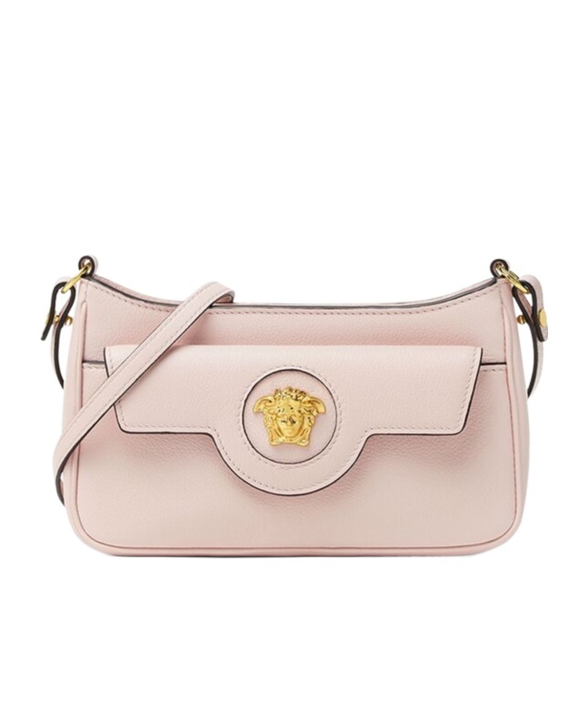 Versace Zip-open Shoulder Bag In Nude