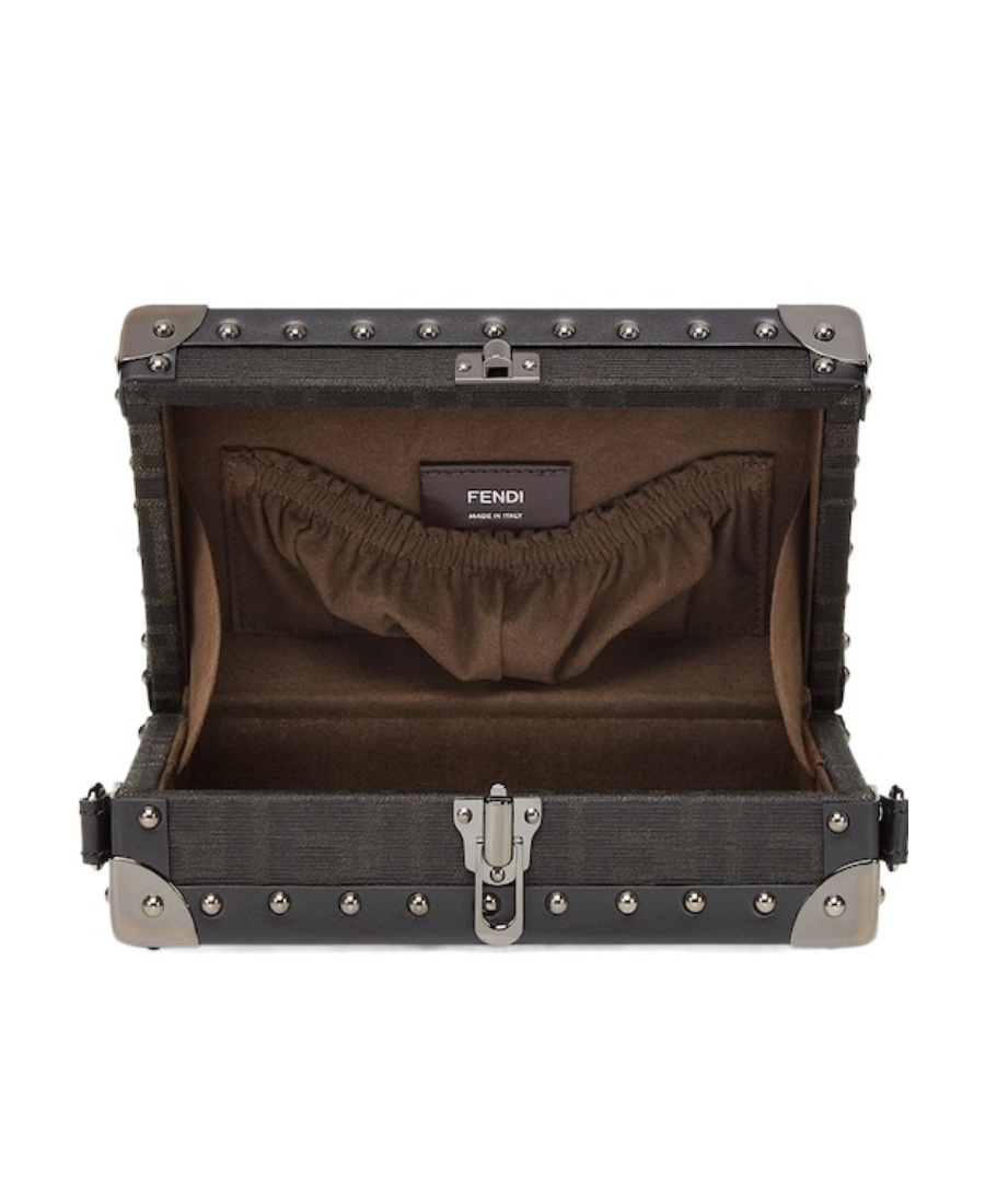 FENDI BROWN FF FABRIC SUITCASE