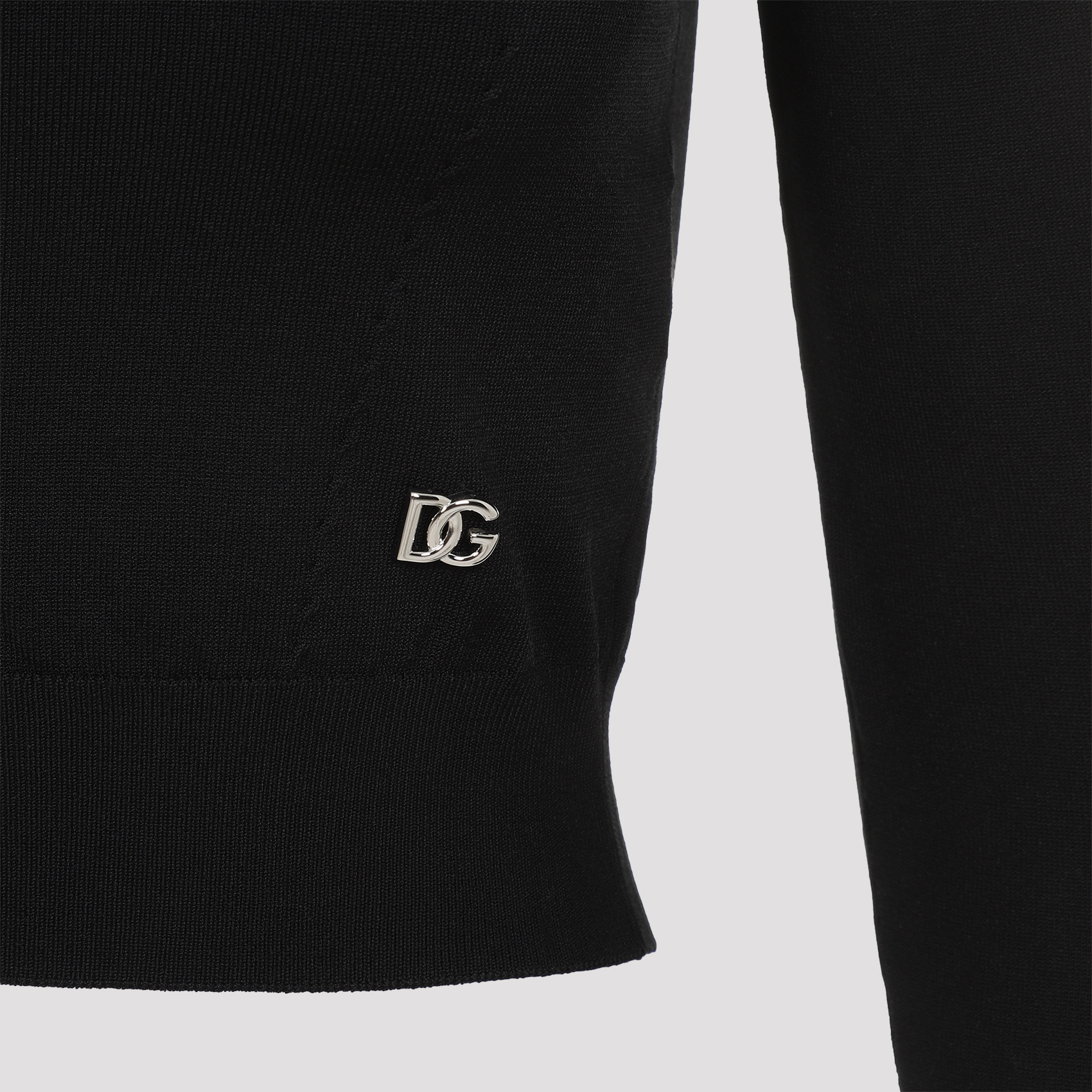 Dolce & Gabbana Black Ribbed Mini Cropped Top In Black