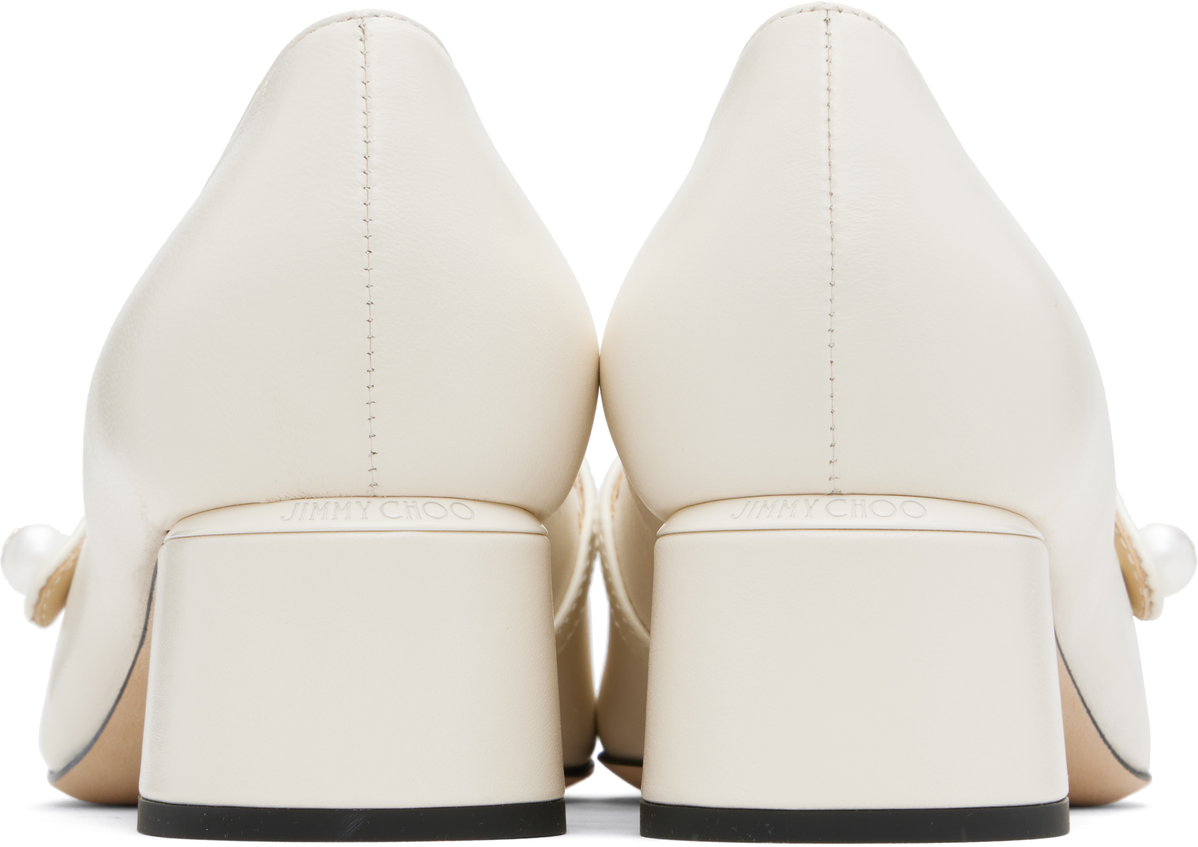 Jimmy Choo Off-white Elisa 45 Heels In White