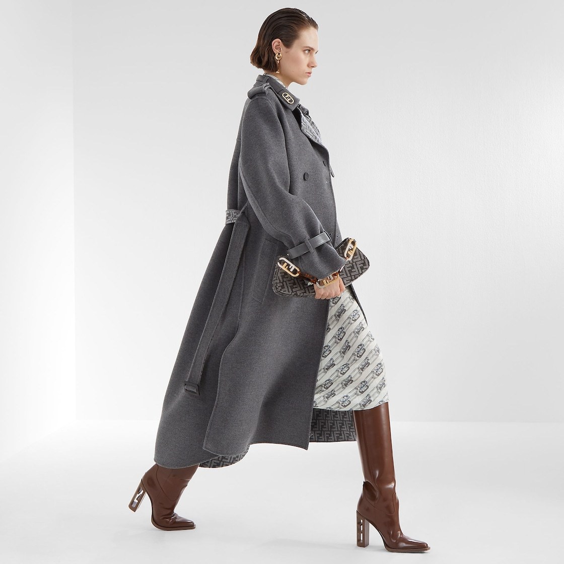 Fendi Grey Wool Coat