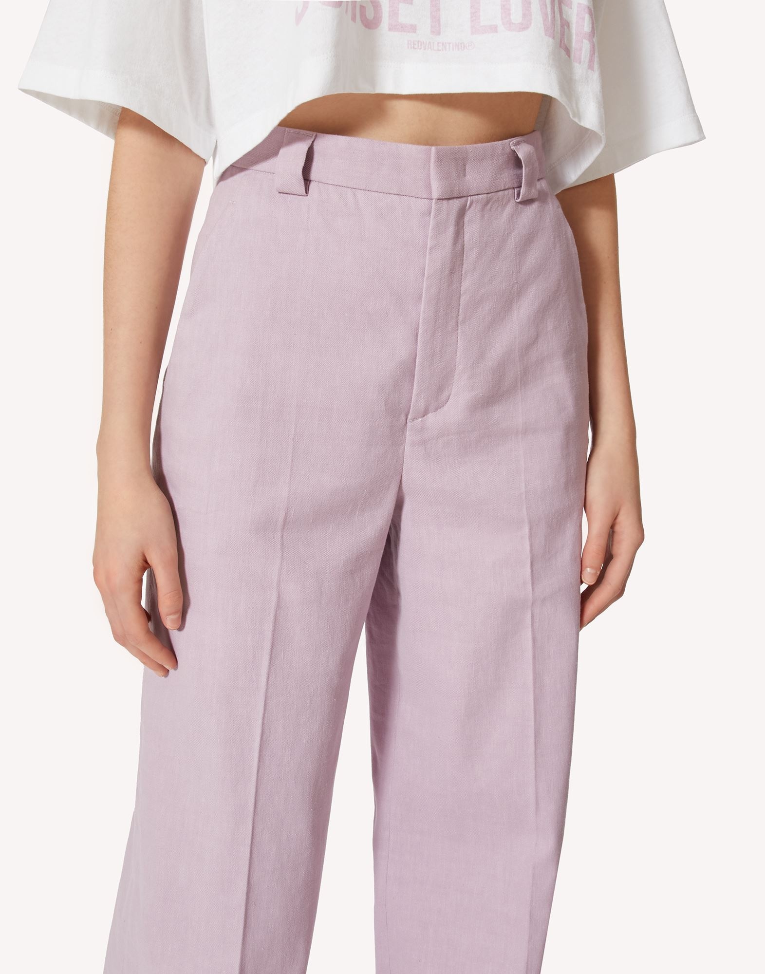 Red Valentino Wide-legged Casual Pants In Pink
