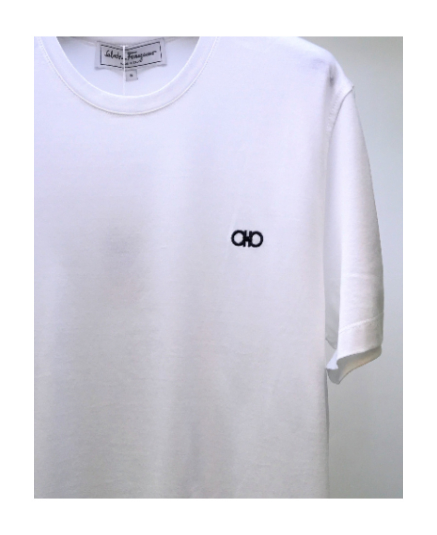 Ferragamo Embroidered Short-sleeved T-shirt In Gray