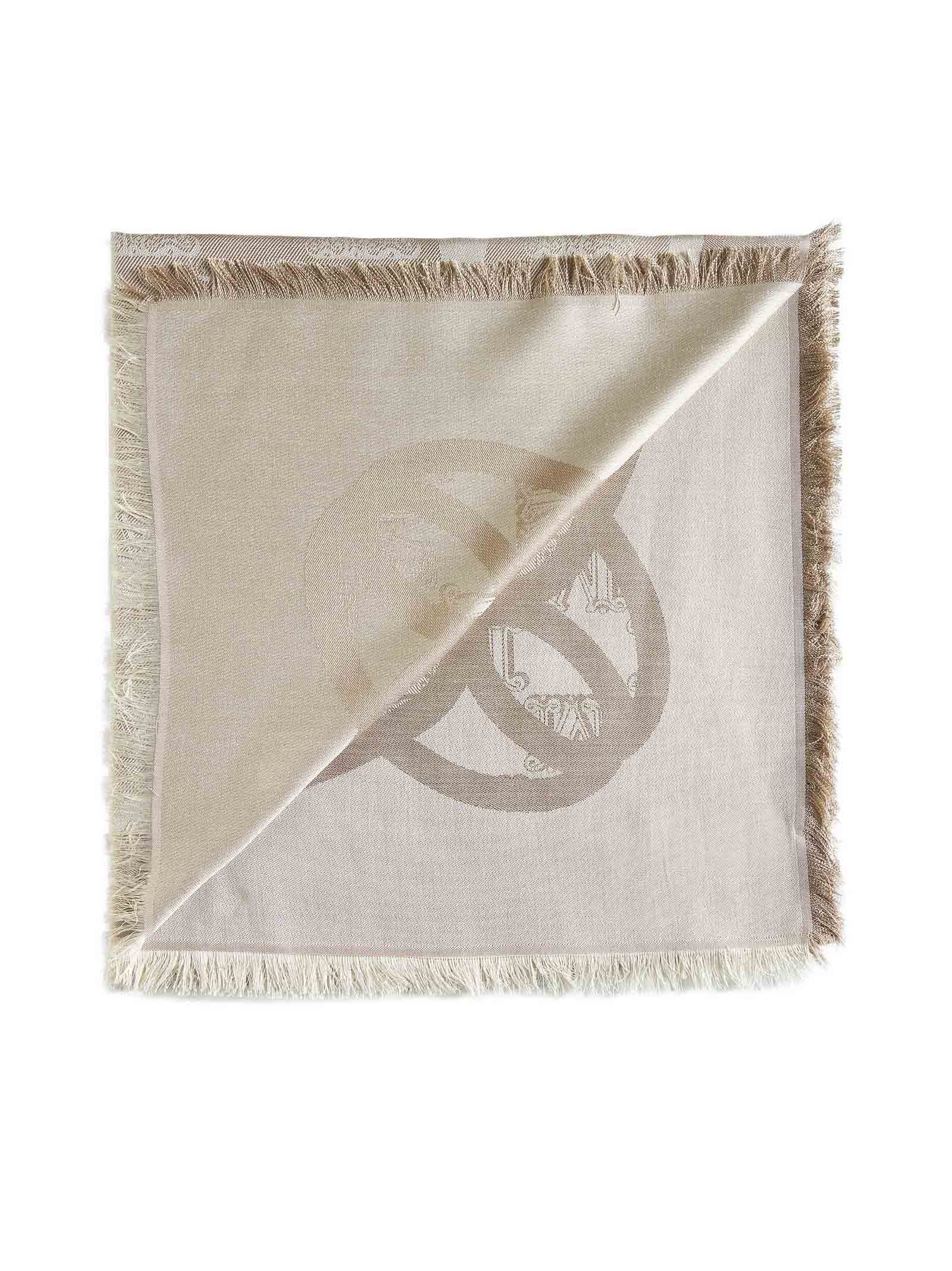 Max Mara Jacquard Scarf In Nude