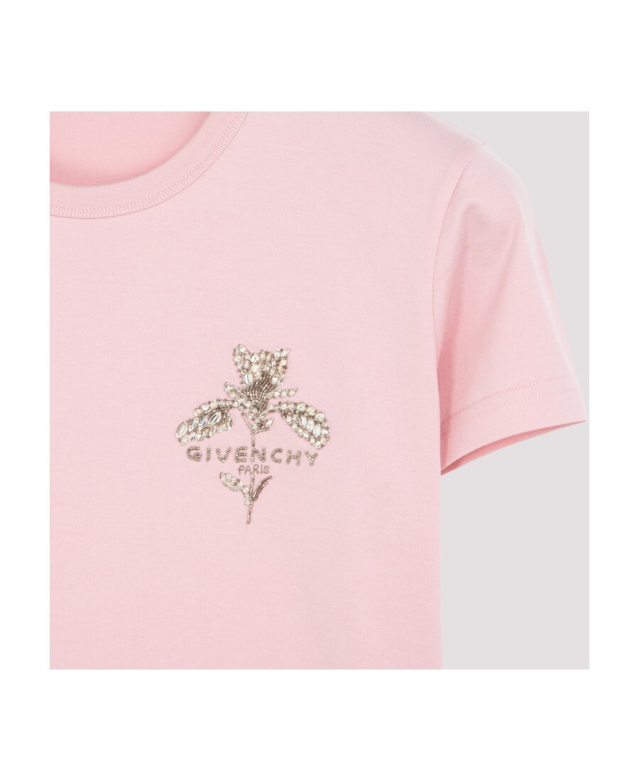 Givenchy Logo Embroidered T-shirt In Pink