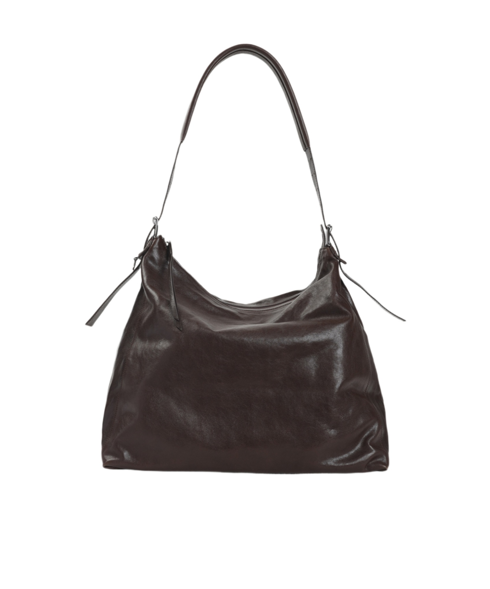 Lemaire Belted Leather Tote Bag In Brown