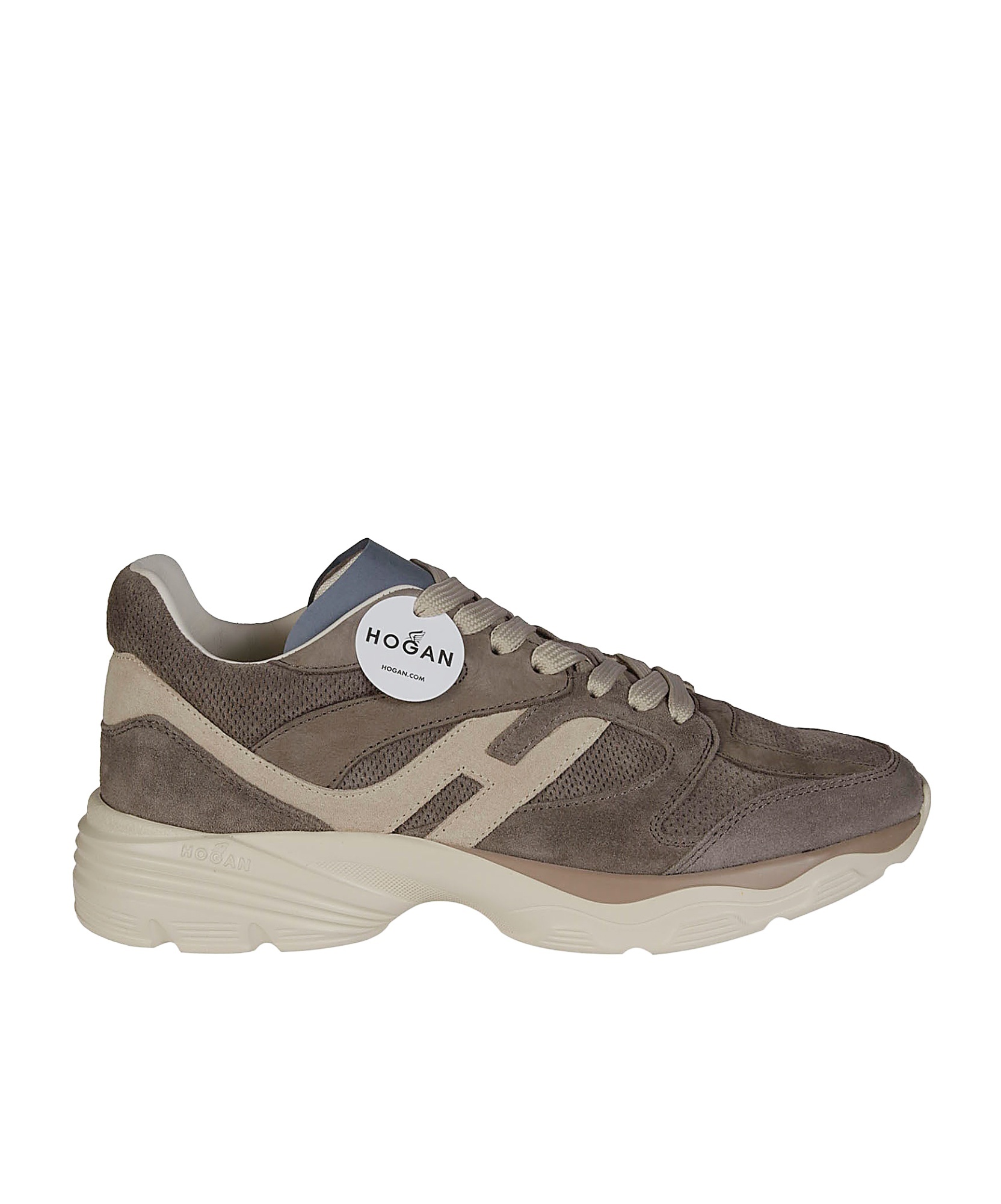 Hogan Perforated Suede Sneakers With Rubber Sole In Multicolor