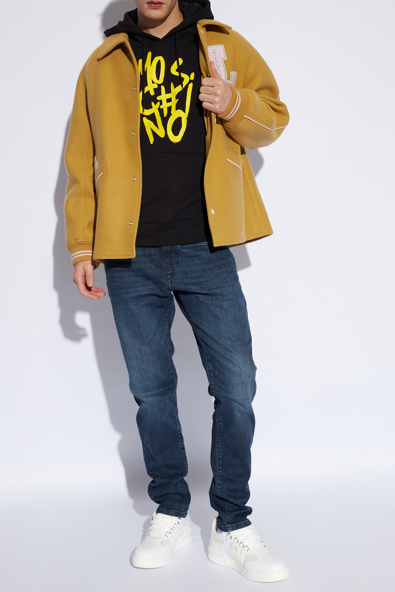 Moschino Logo-print Cotton Hoodie In Black