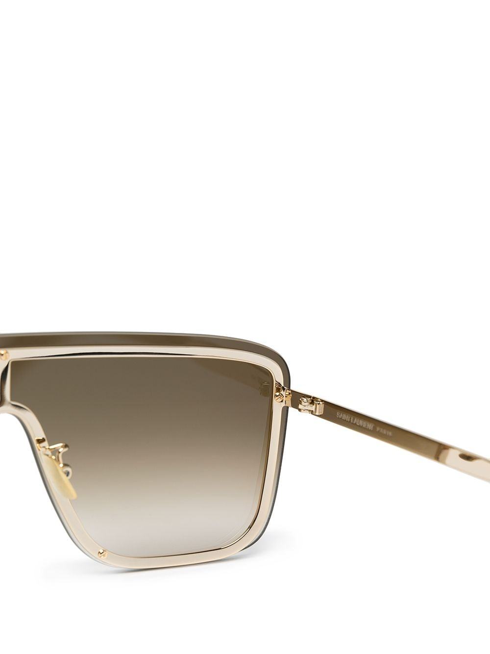 Saint Laurent Sl 364 Aviator-frame Sunglasses In Brown