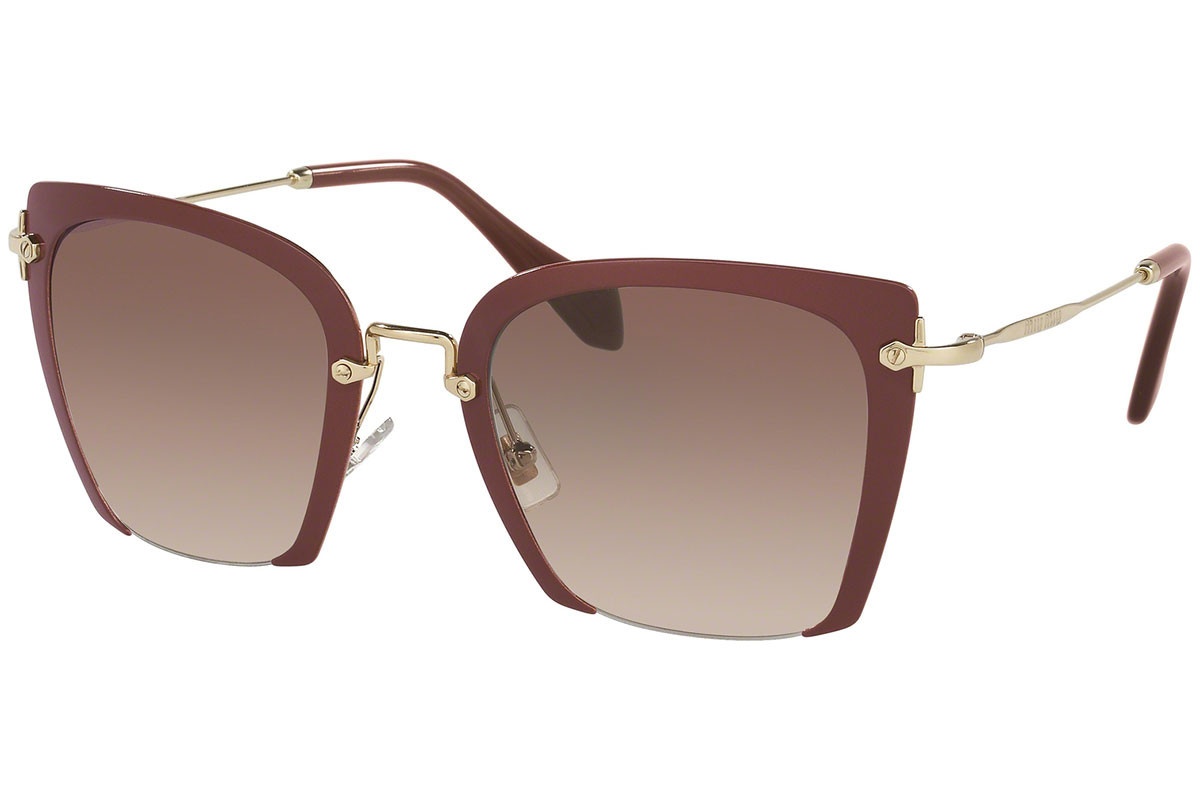 Shop Miu Miu Logo Sunglasses In Brown