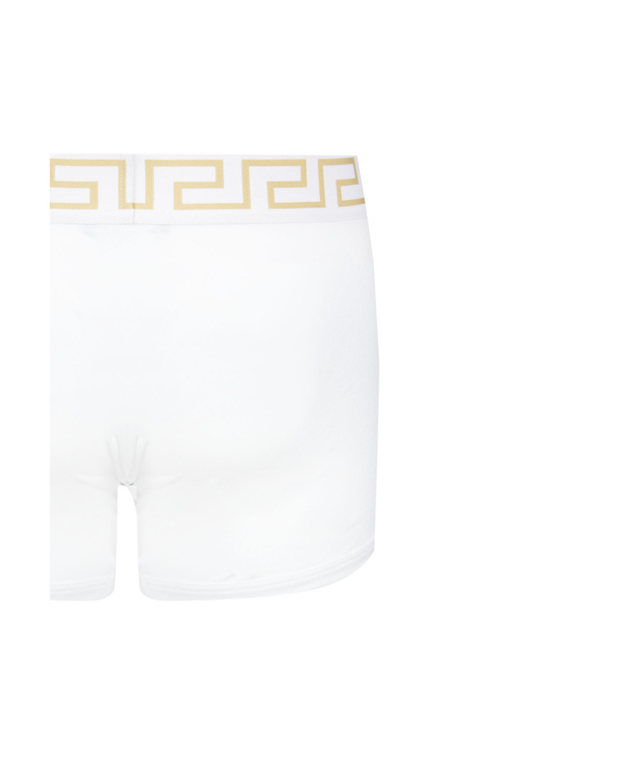 Shop Versace Two-pack Greca-waistband Boxers In White