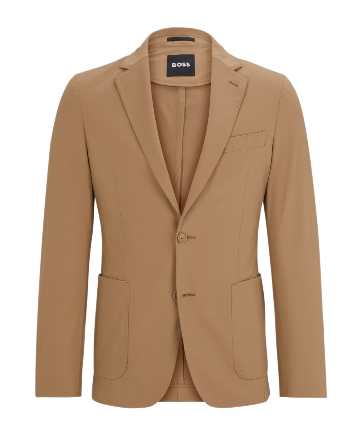 Hugo Boss Slim-fit Jacket In Performance-stretch Jersey In Brown