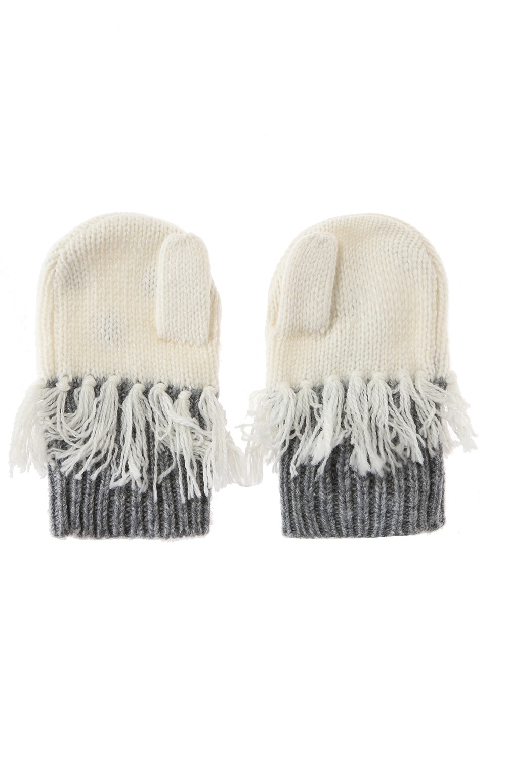 Stella Mccartney Sheep Ghost Wool Gloves In White
