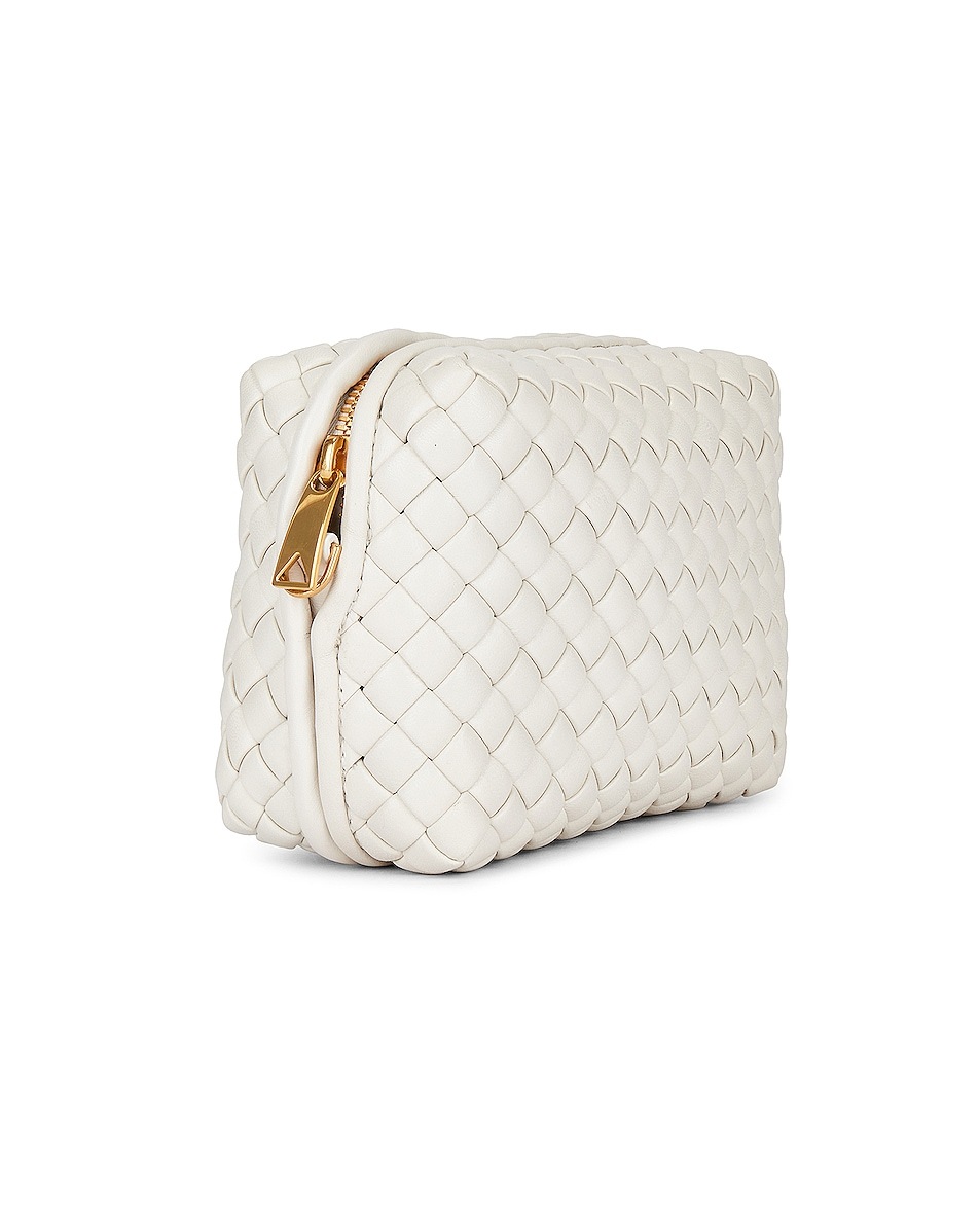 Bottega Veneta Loop Small Intrecciato Napa Shoulder Bag In White