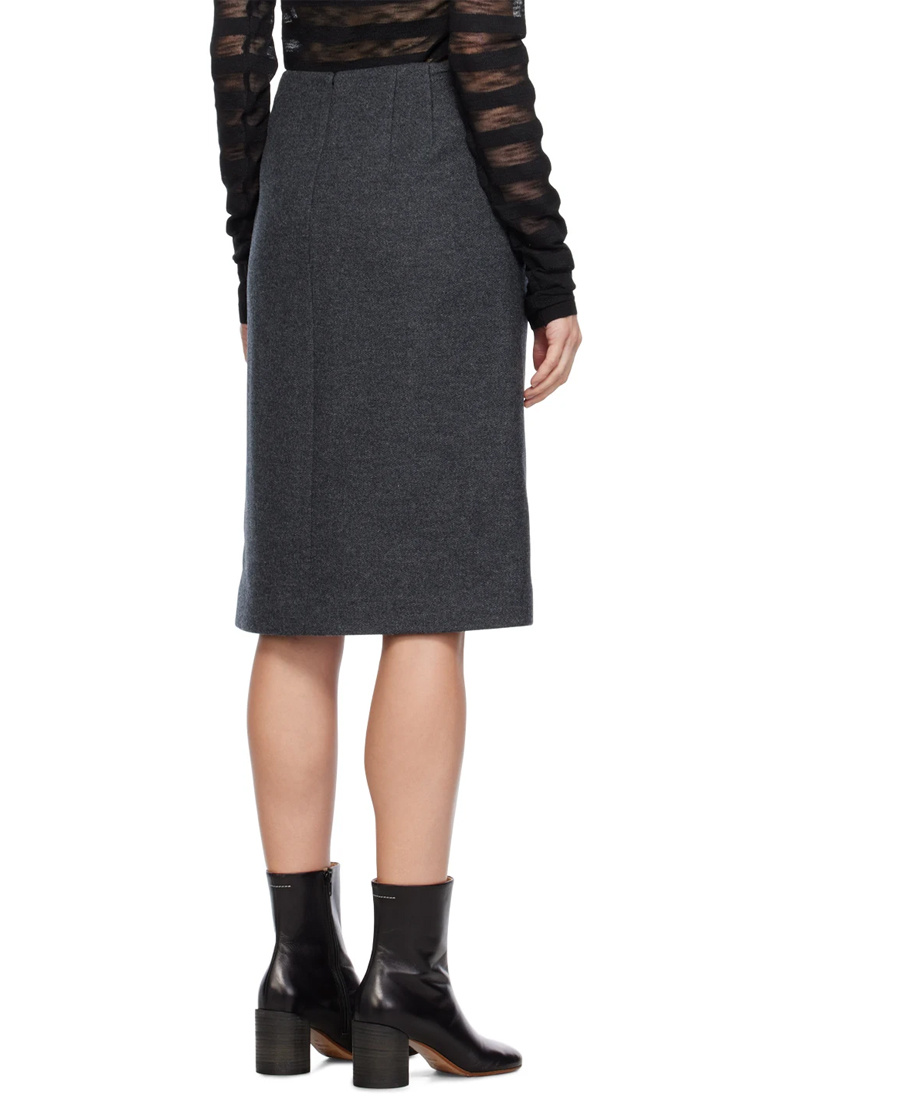 We11 Done Wool-blend Pencil Skirt In Black