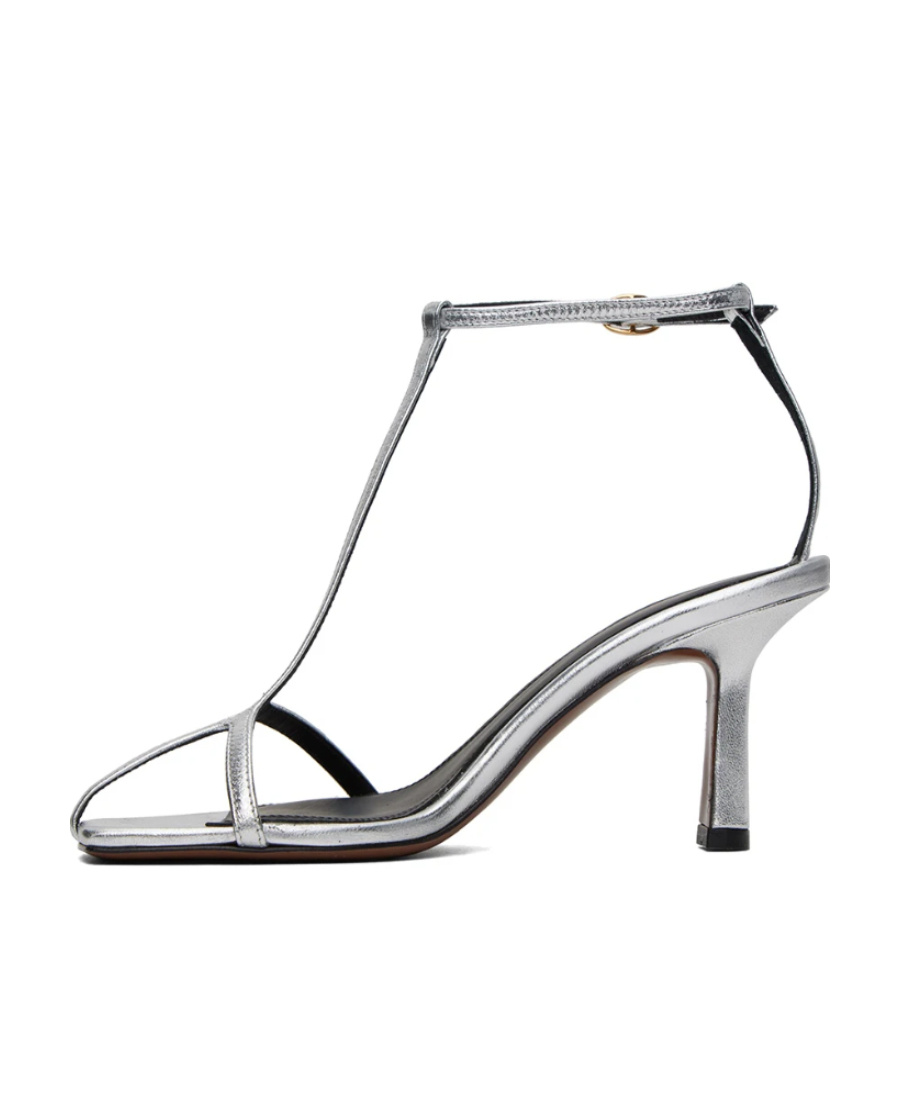 Neous Jumel Pin Buckle High-heeled Sandals In Gray