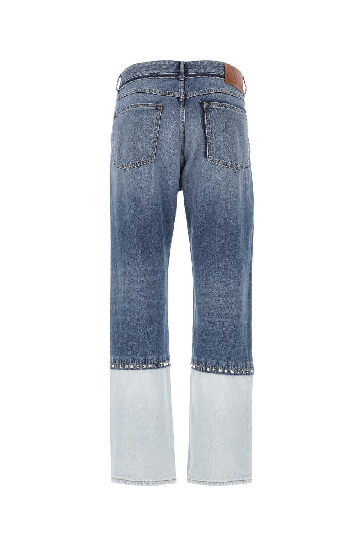 VALENTINO VALENTINO LOGO PATCH STRAIGHT LEG JEANS