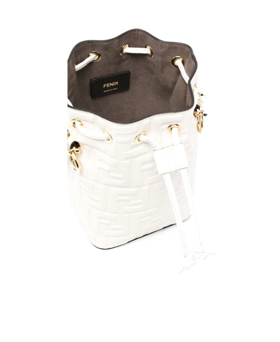 Fendi Mini Mon Tresor Bucket Bag In White