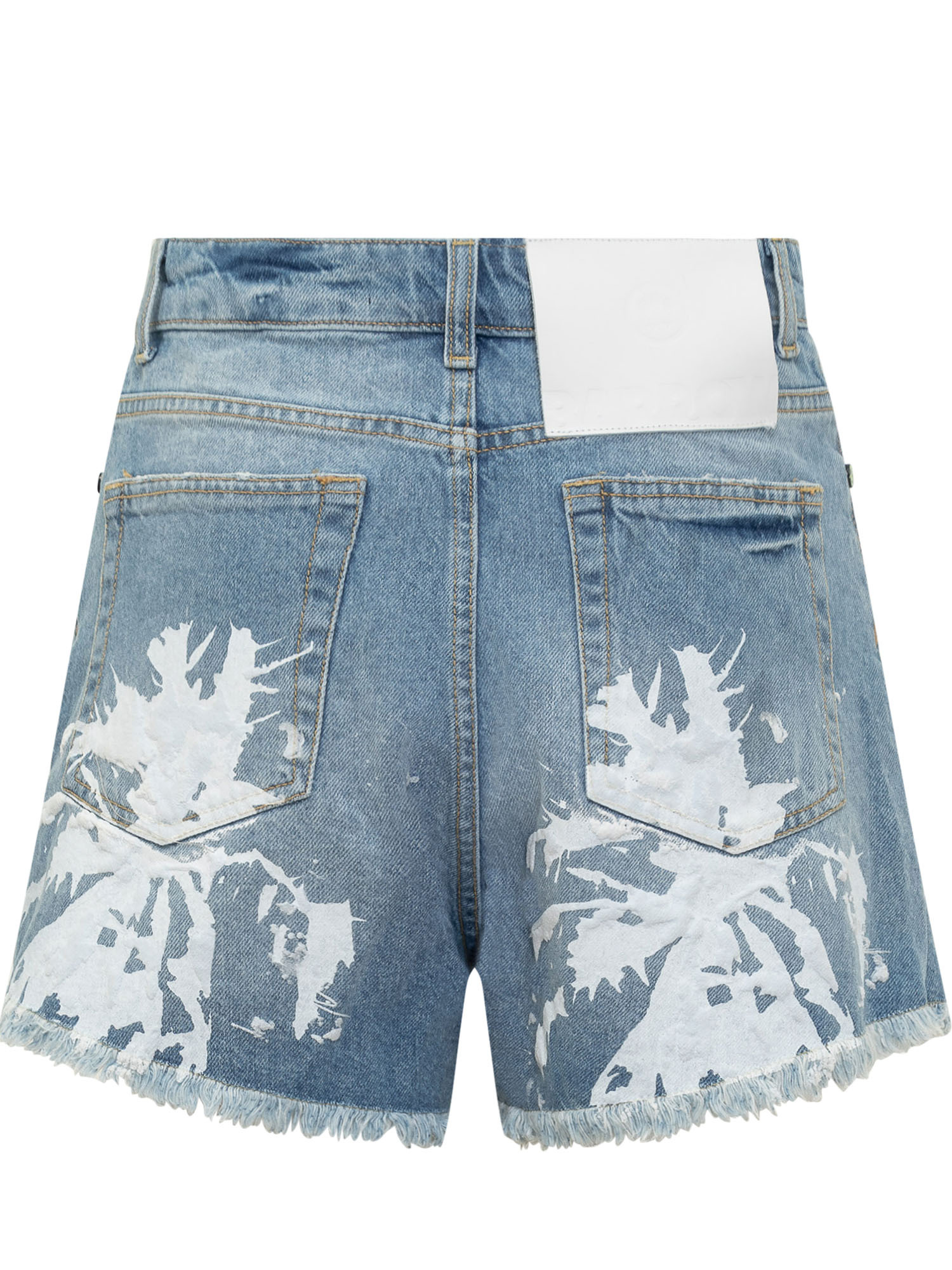 Barrow Abstract-pattern Print Denim Shorts