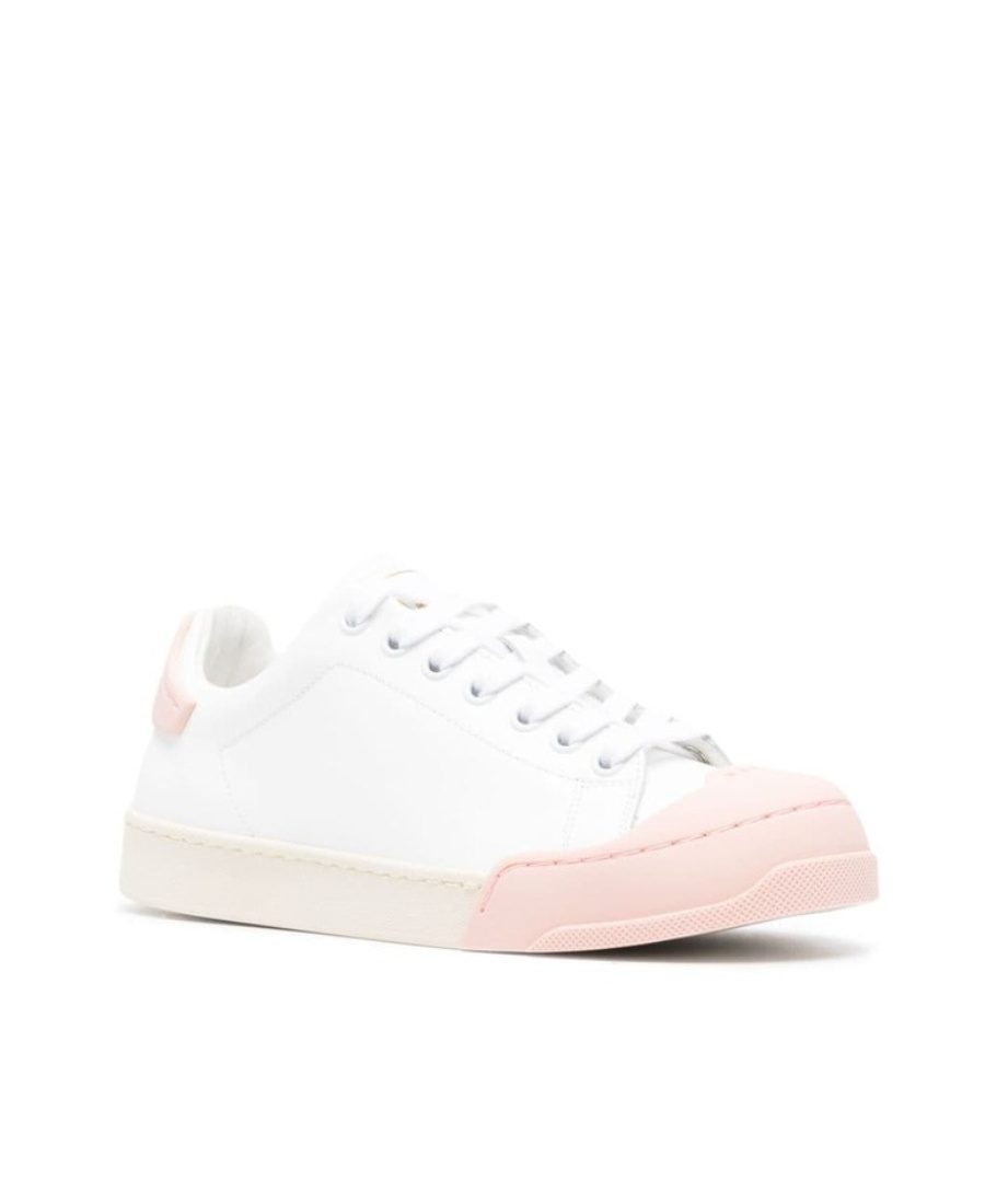 Marni Dada Bumper Sneaker In White And Pink Leather In White