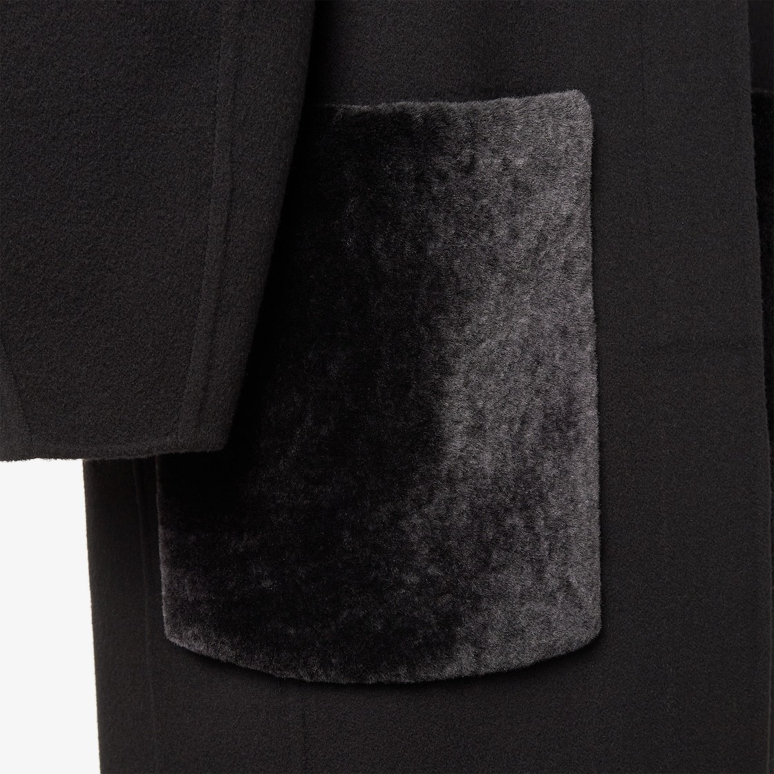 Fendi Black Wool Coat In Black
