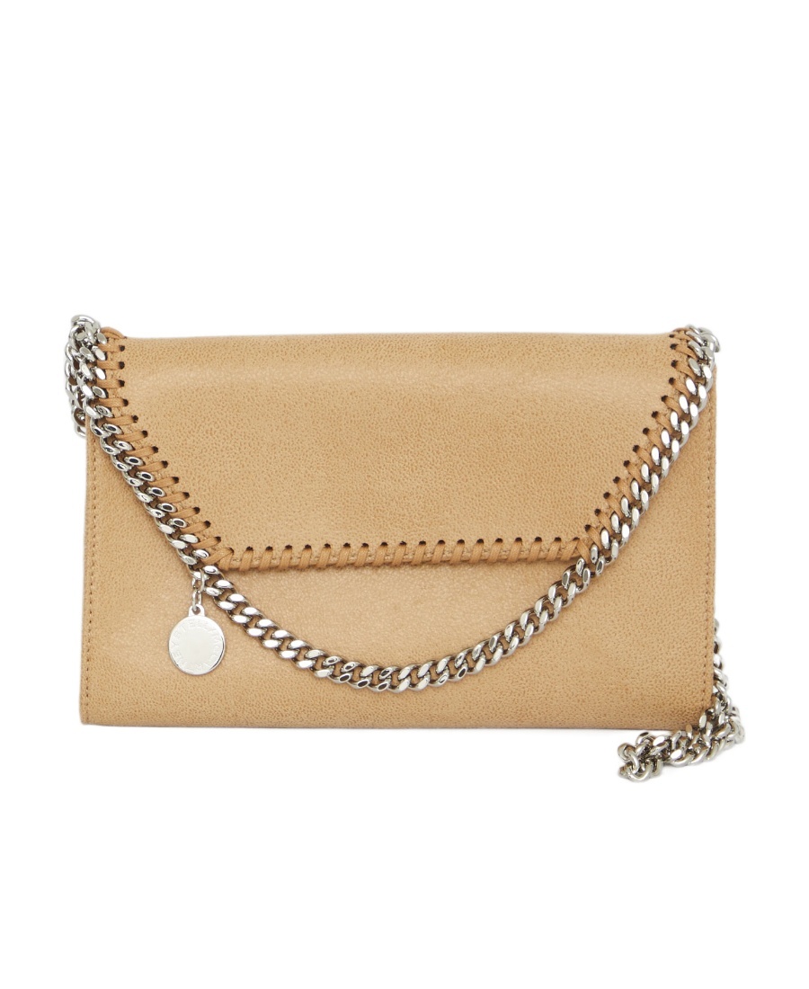 Stella Mccartney Falabella Logo Charm Mini Crossbody Bag In Gray