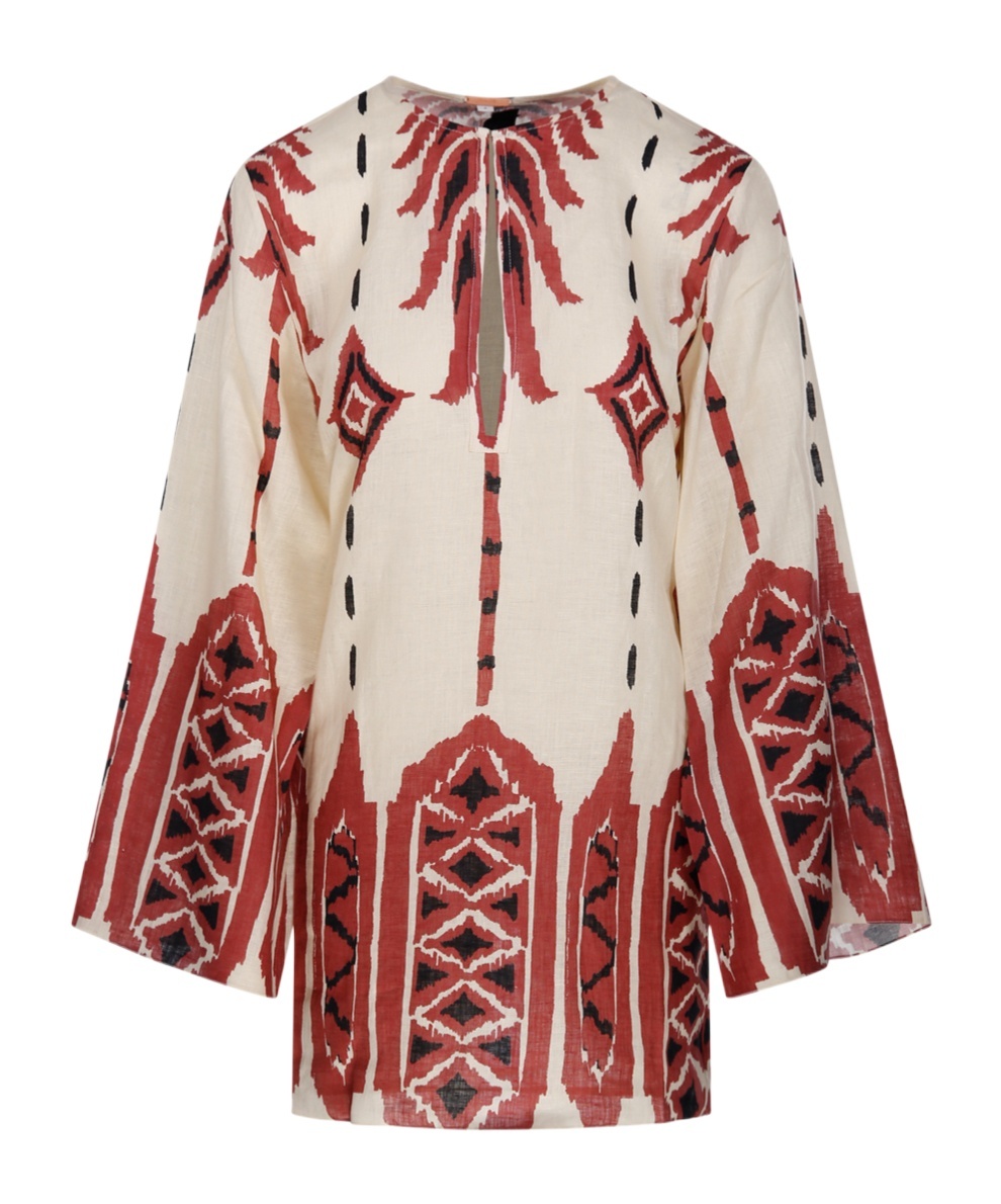 Johanna Ortiz Desert Scout Printed Linen Mini Dress In Multi