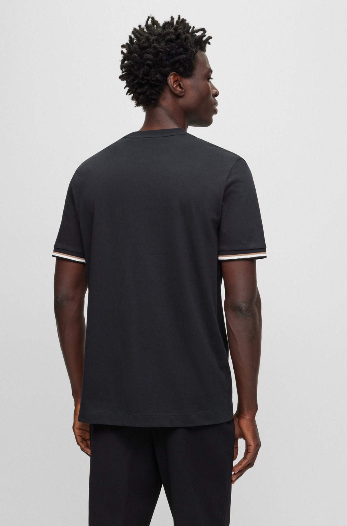 Shop Hugo Boss Cotton T-shirt In Black