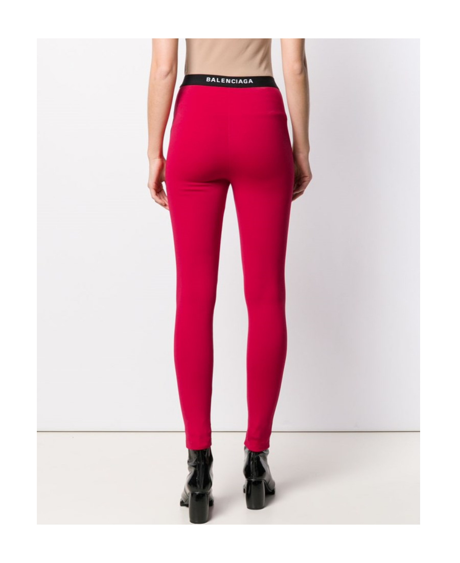 Balenciaga Logo Leggings In Red