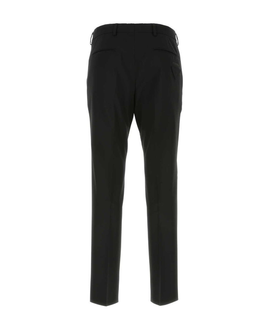 Prada Cotton-blend Slim-fit Trousers In Black
