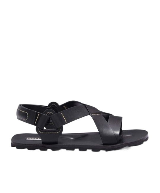 Jil Sander Leather Sandals In Black
