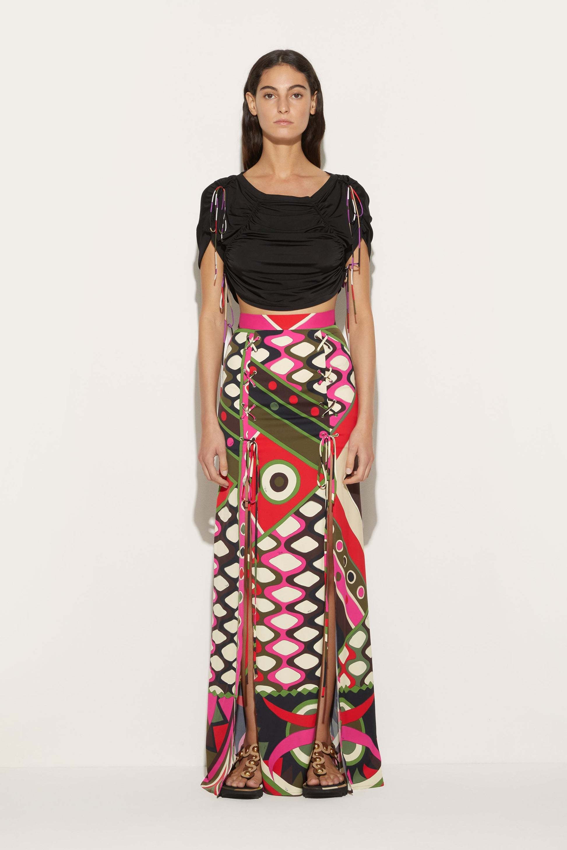 Emilio Pucci Vivara-print Maxi Skirt In Multicolor