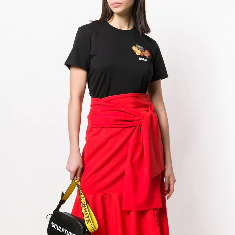 Msgm Patterned T-shirt In Black