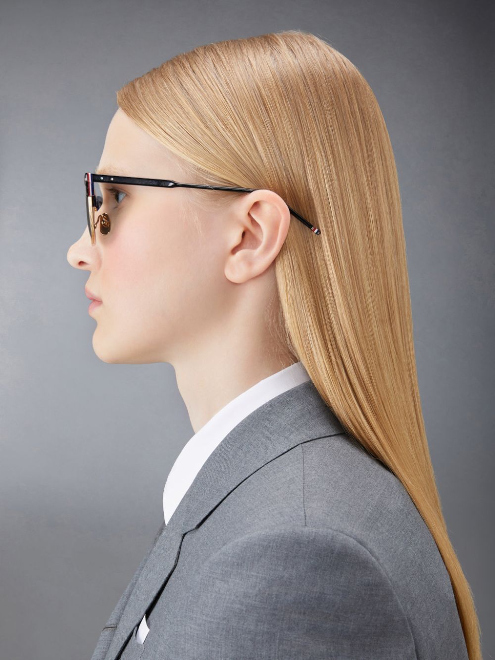 Thom Browne Clubmaster-frame Tinted Sunglasses In Black