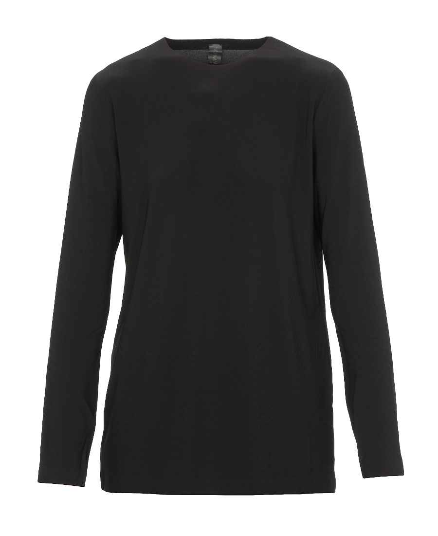 Shop Norma Kamali Black Round Neck Blouse