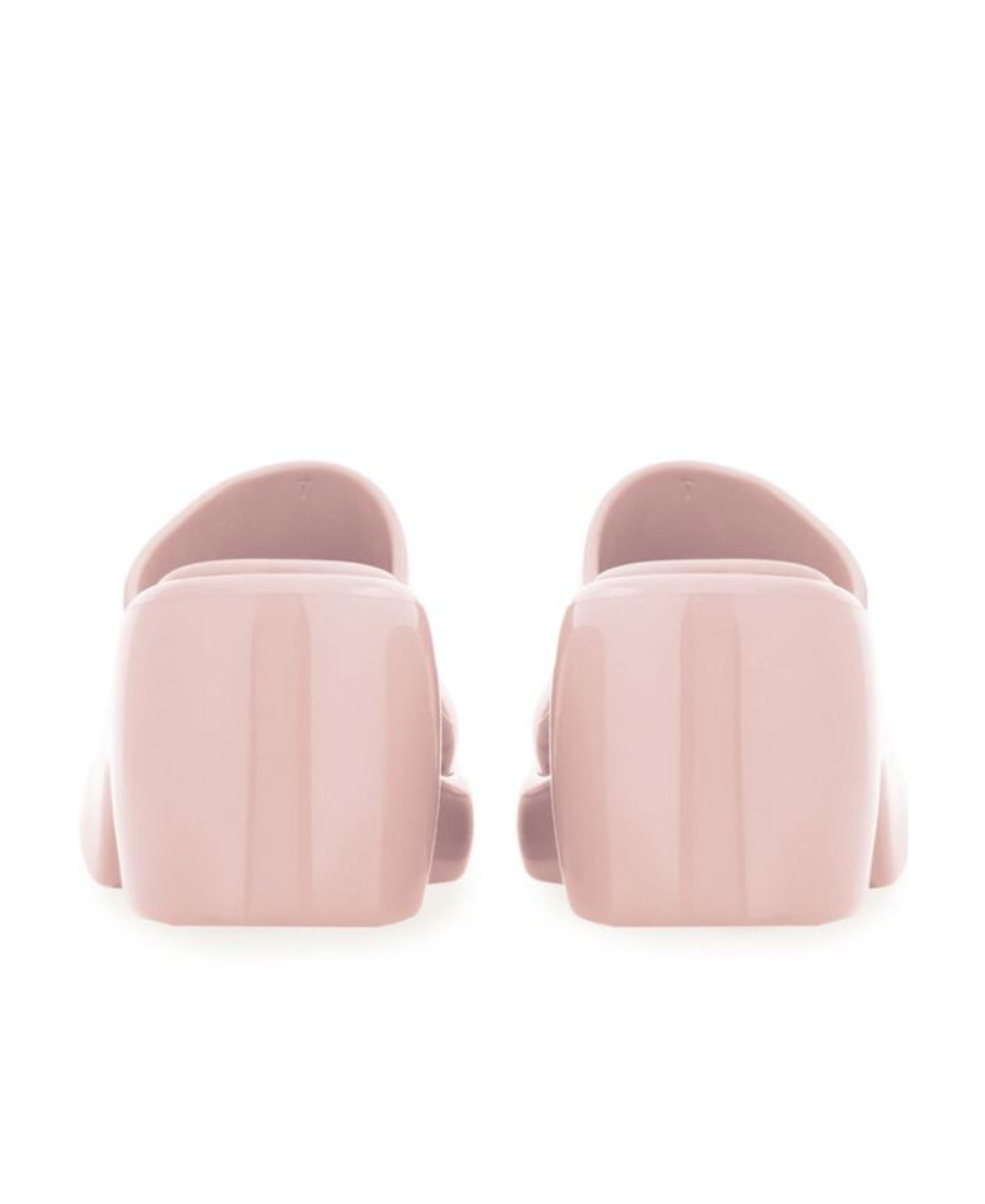 Ferragamo Deva Rubber Platform Mule In Pink