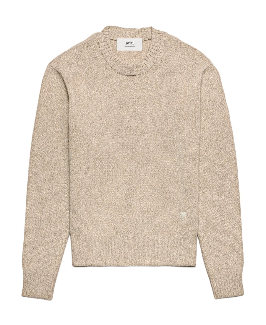 AMI ALEXANDRE MATTIUSSI AMI PARIS LOGO EMBROIDERED CREWNECK JUMPER