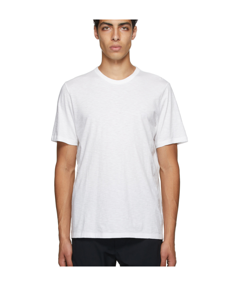 Theory Keen' Linen Blend Crewneck T-shirt In White