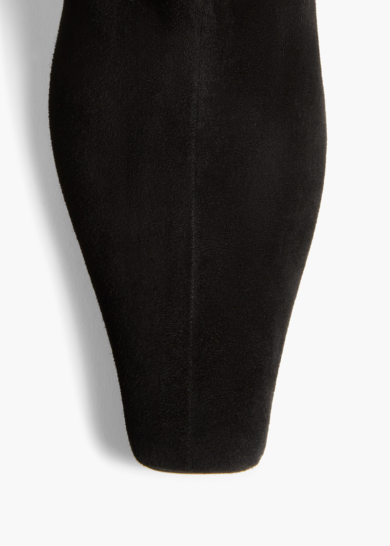 Khaite Ankle Boots Ona 55 Aus Veloursleder In Black