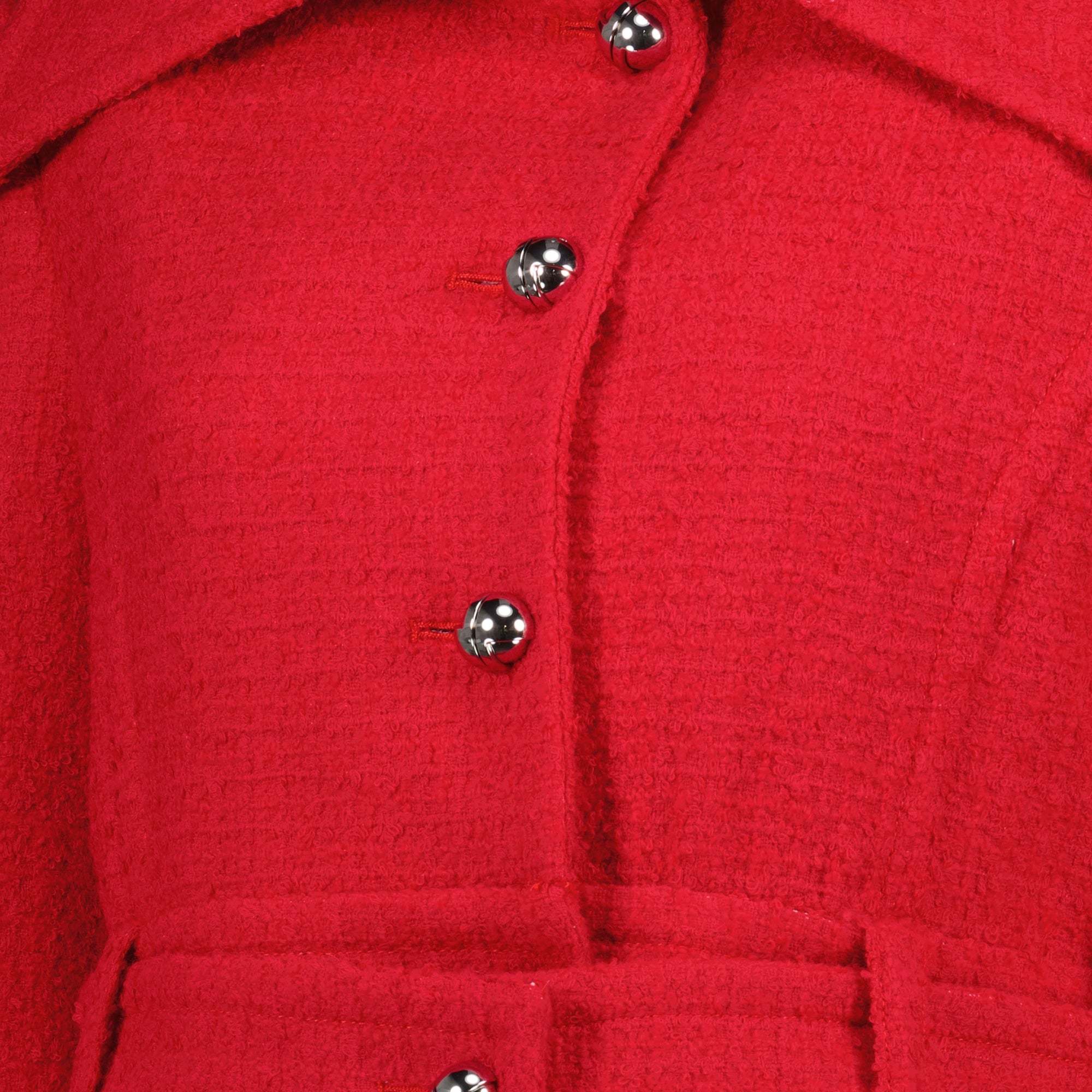 Patou Cropped Single-breasted Casual Jacket In Red