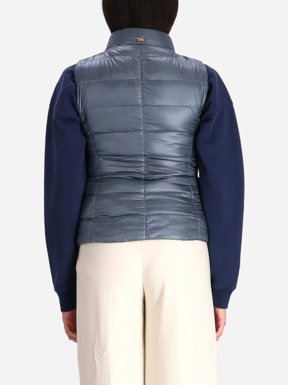 Herno Giulia Quilted Down Vest In Gray