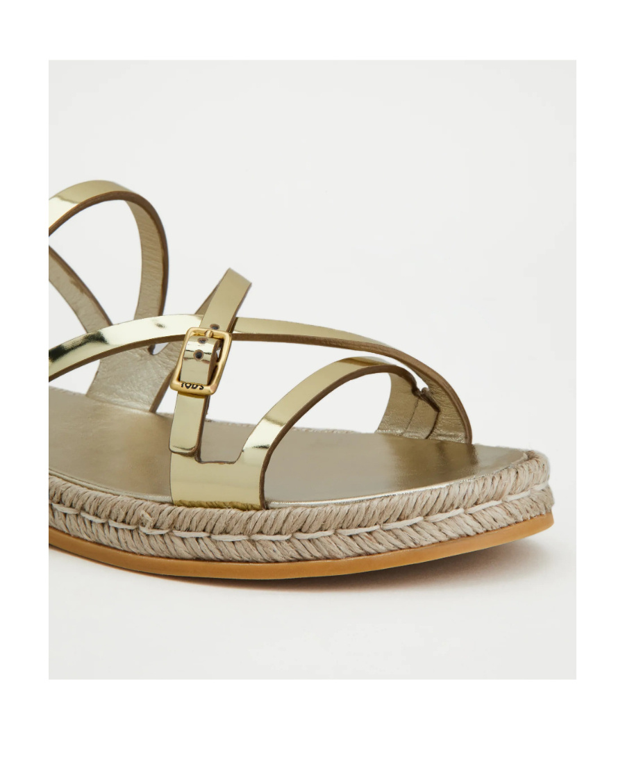 Tod's Metallic Strap Sandals In Brown