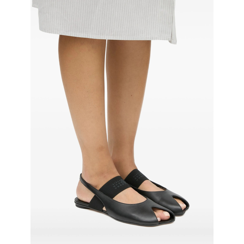 Mm6 Maison Margiela Black Anatomic Numeric Slingback Sandals In Black