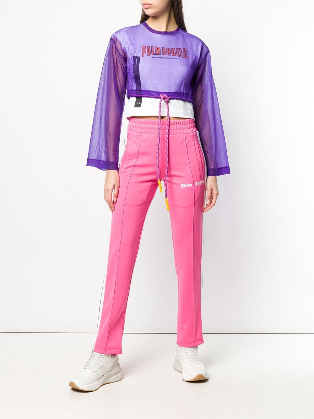 Shop Palm Angels Logo Printed Sweatpants In Pink