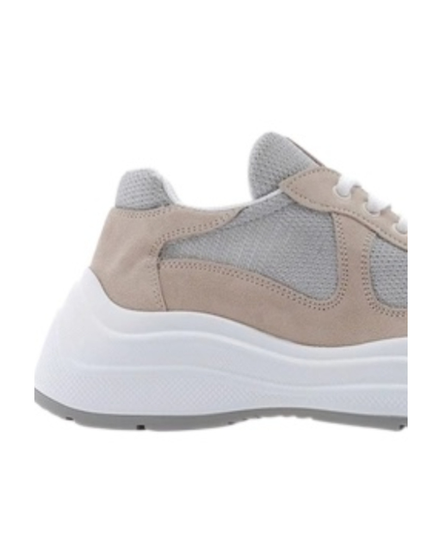 Prada America's Cup Logo Lace Up Casual Sneakers In White