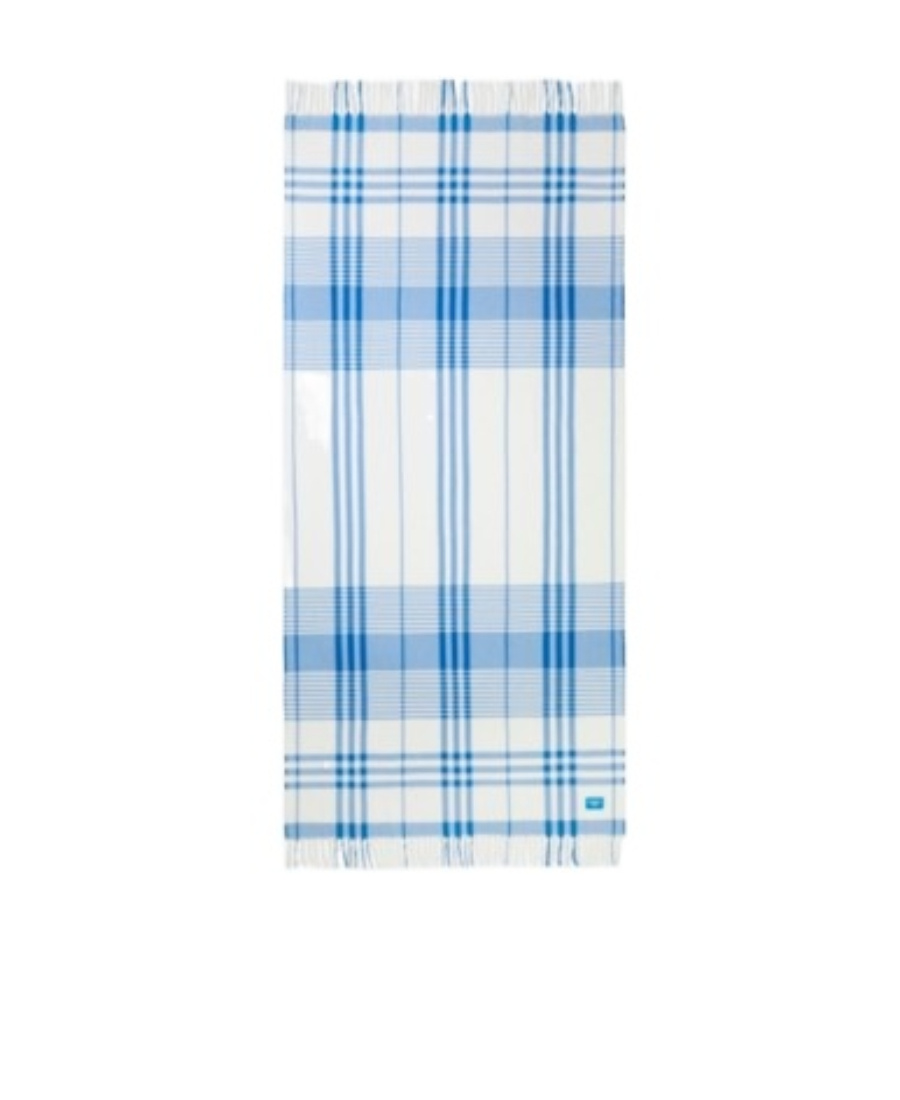Burberry Check Cotton Beach Blanket In Blue
