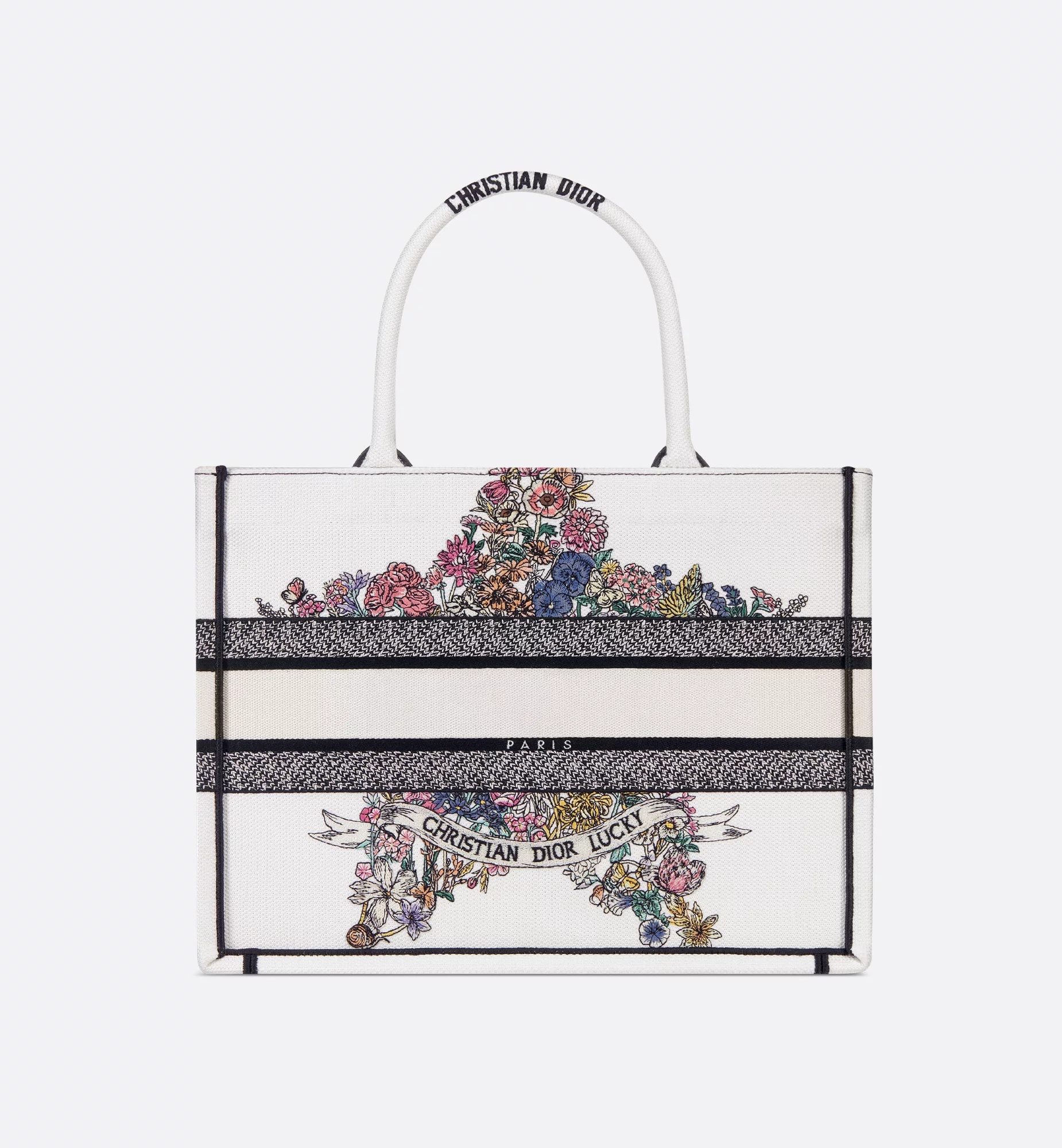 Dior Lucky Medium Book Tote In White