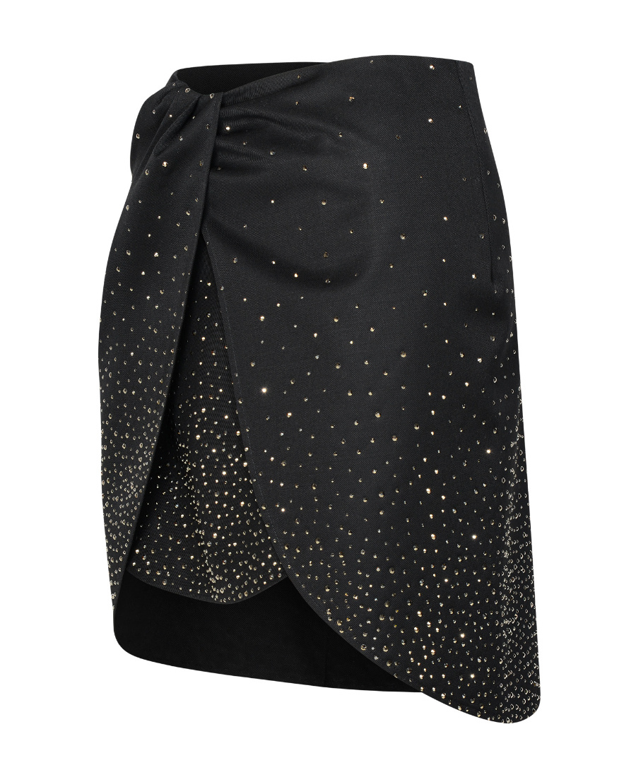 Off-white Crystal-embellished Mini Skirt In Black